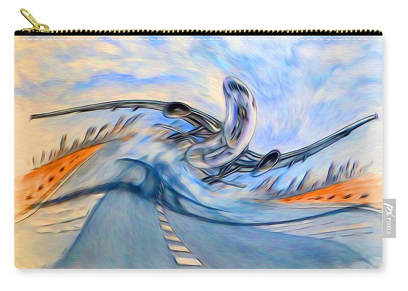 Abstract Art Zip Pouch featuring the digital art Look at Me....I'm Flyin' by Ronald Mills