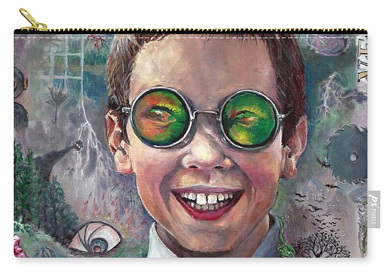 Lemony Snicket Zip Pouch featuring the painting Look Away by Merana Cadorette