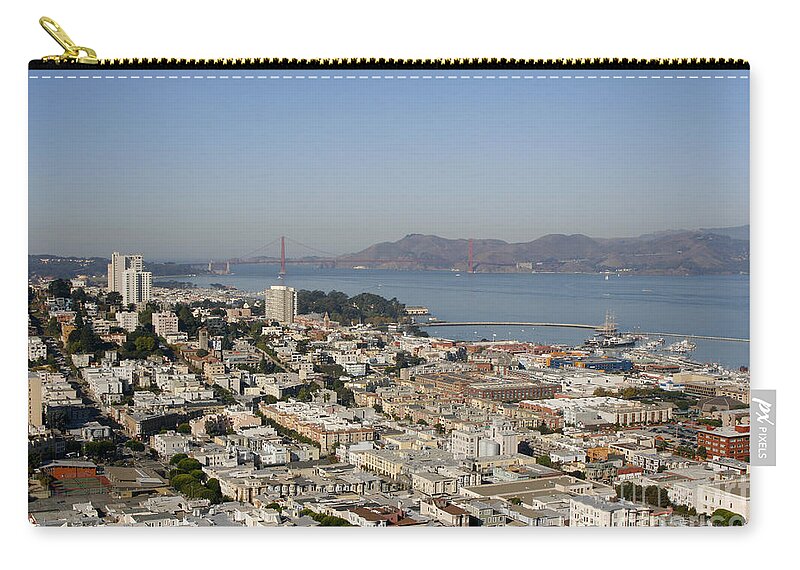 View From A Cloud Zip Pouch featuring the photograph Look West by fototaker Tony