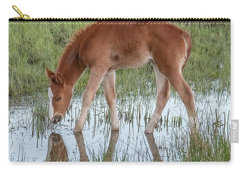 Nevada Zip Pouch featuring the photograph Looking at His Reflection by Marc Crumpler