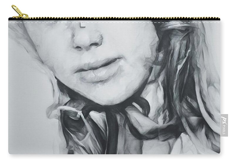 Graffiti Zip Pouch featuring the photograph Looking girl by Robert Grac