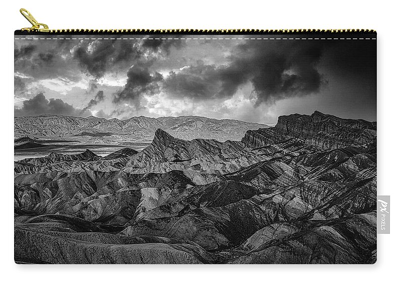 Landscape Zip Pouch featuring the photograph Looming Desert Storm by Romeo Victor
