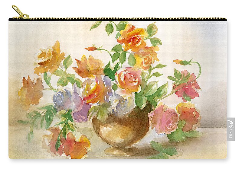 Roses Carry-all Pouch featuring the painting Loose Roses by Espero Art