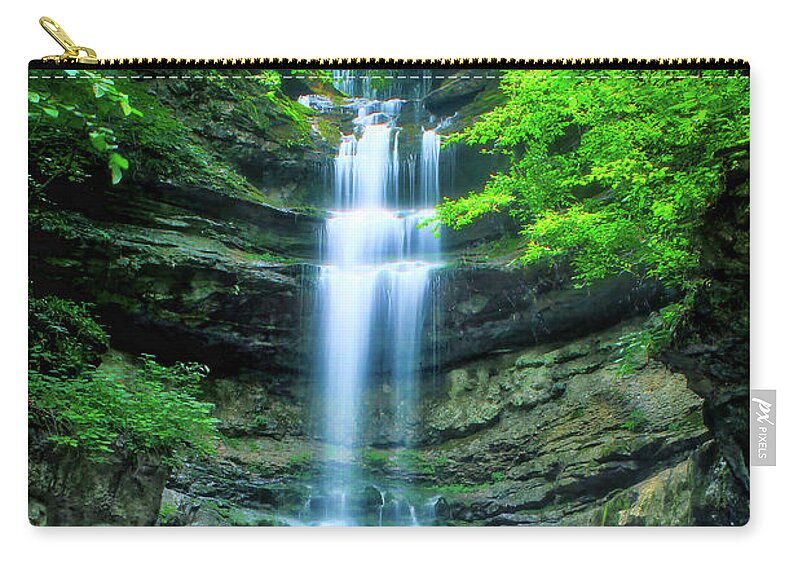 Pete Nunweiler; Nunweiler; Nunweiler Photography; Canon; Photography; Canon Rebel 70d; Lost Creek Falls; Waterfalls; Tennessee; Sparta Carry-all Pouch featuring the photograph Lost Creek Falls by Nunweiler Photography