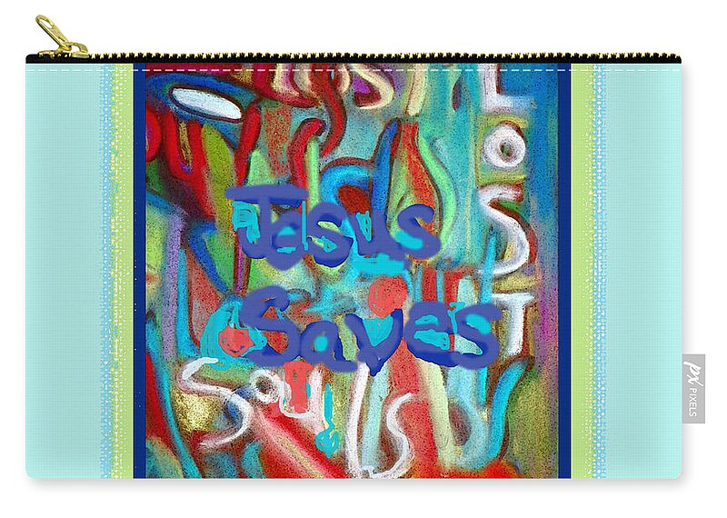 Zip Pouch featuring the pastel Lost Souls Griffiti by Shirley Moravec