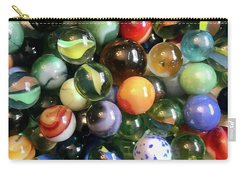 Glass Zip Pouch featuring the photograph Lost Your Marbles by Kathy Clark