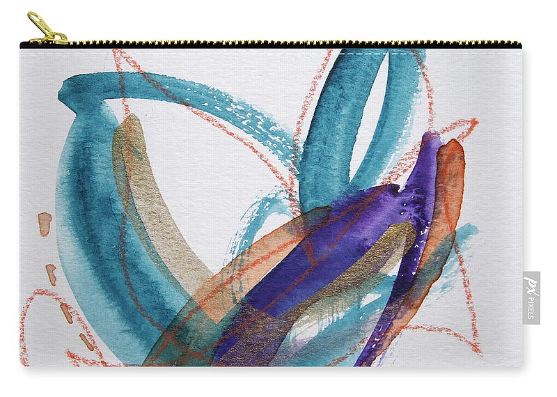  Zip Pouch featuring the painting Lotus 1 by Katrina Nixon