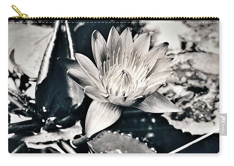 Lotus Zip Pouch featuring the photograph Lotus on the Pond by Wendy Golden