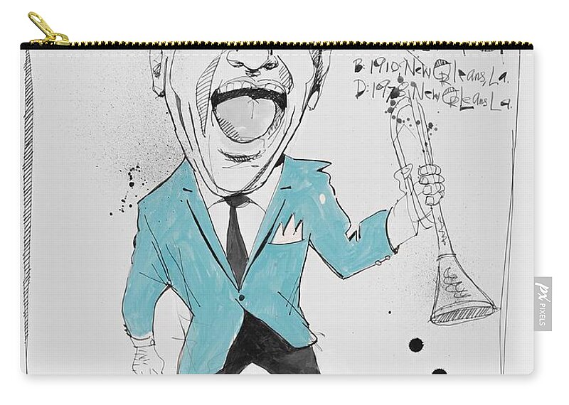  Carry-all Pouch featuring the drawing Louis Prima by Phil Mckenney