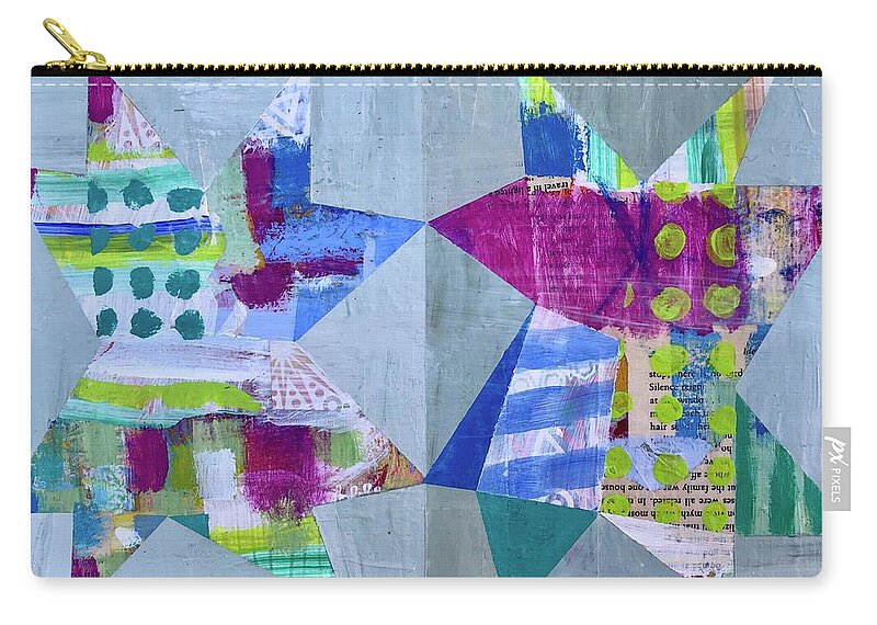 Stars Carry-all Pouch featuring the painting Love Bugs by Cyndie Katz