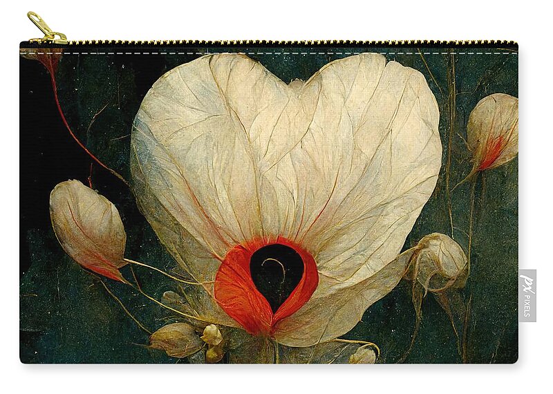 Flower Zip Pouch featuring the digital art Love Grows by Nickleen Mosher