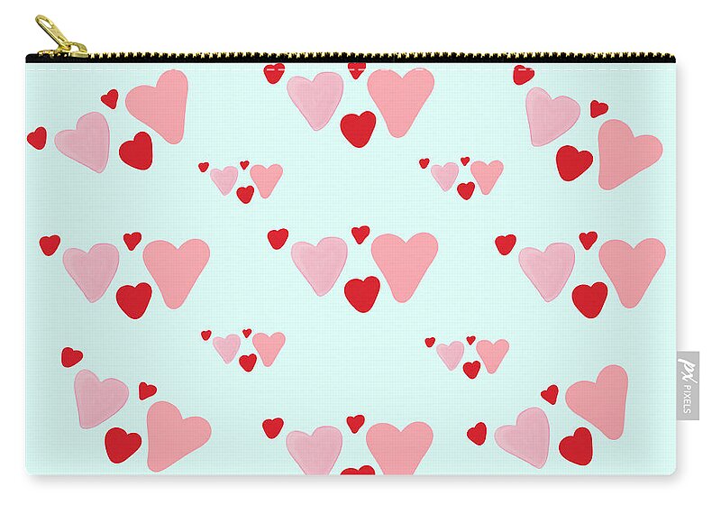 Love Zip Pouch featuring the digital art Love in the Air-Minimalist Valentine Art by Shelli Fitzpatrick