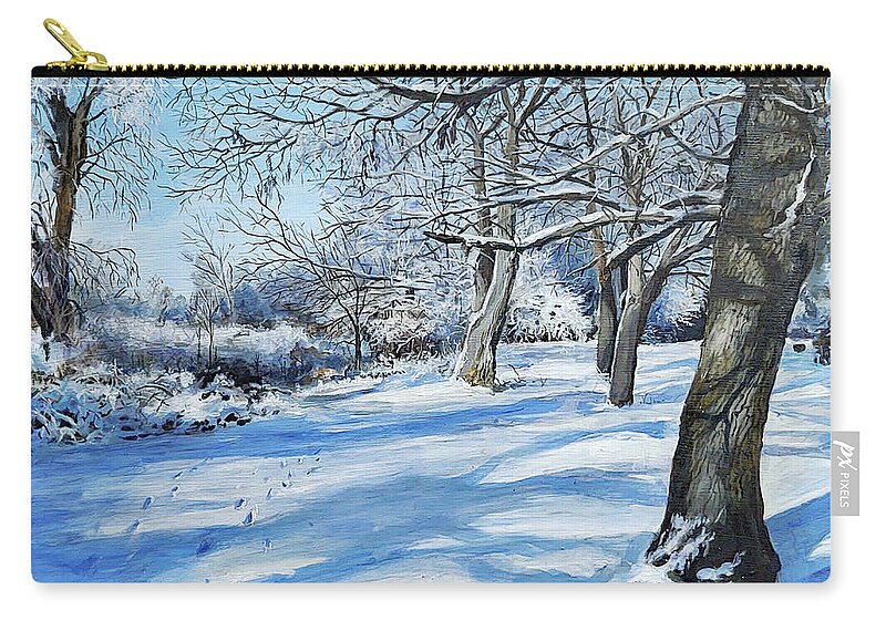 Winter Zip Pouch featuring the painting Love Is Blue by William Brody