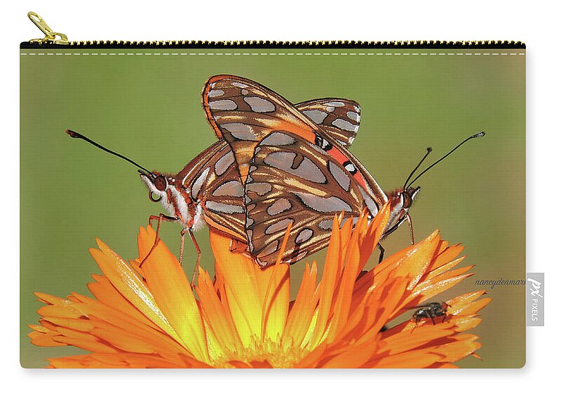 Butterflies Zip Pouch featuring the photograph Love Is In The Air by Nancy Denmark