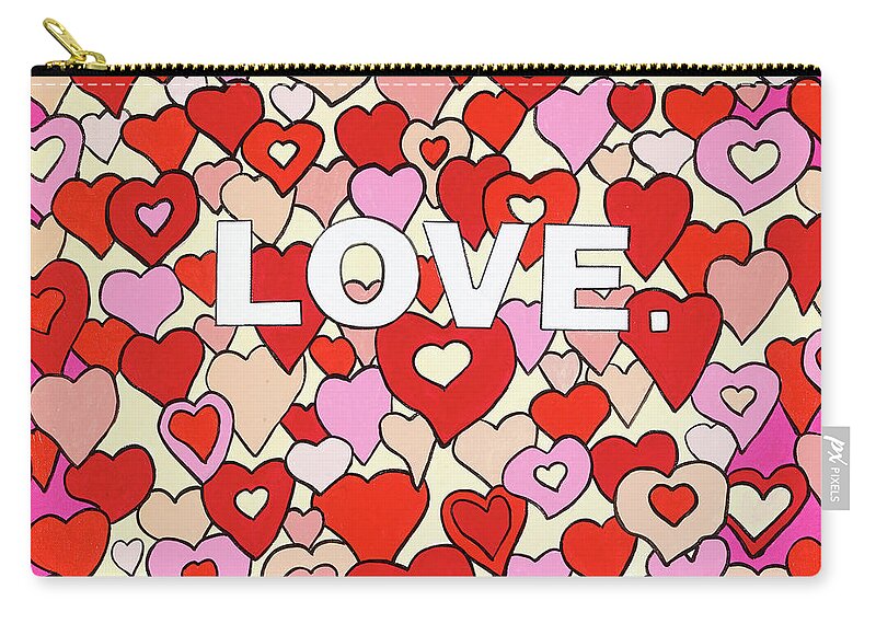 Love Zip Pouch featuring the painting Love by Mike Stanko