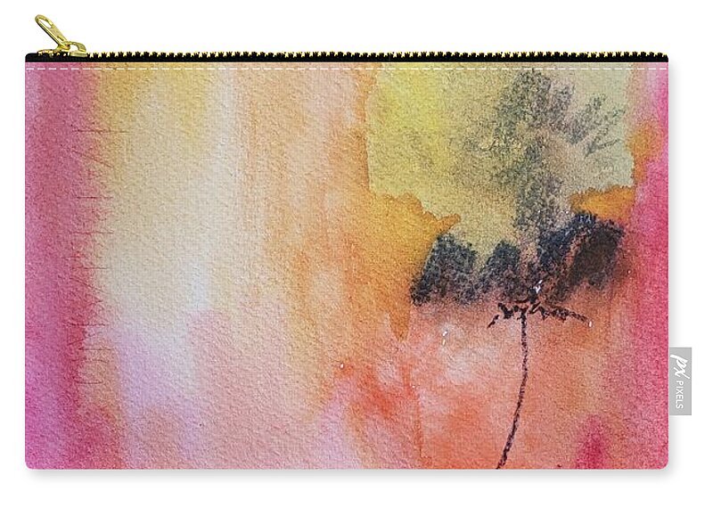 Flower Line Work Zip Pouch featuring the painting Love Pink by Kim Shuckhart Gunns