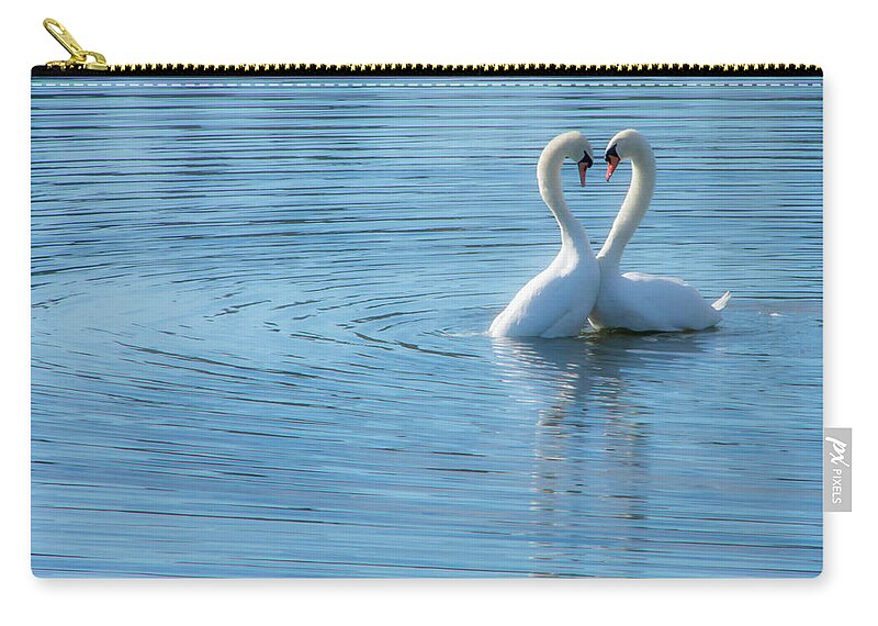 Swan Zip Pouch featuring the photograph Love Swan by Steph Gabler