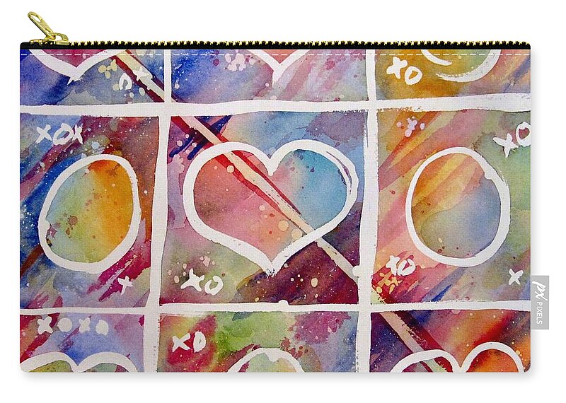 Watercolor Zip Pouch featuring the painting Love Wins by Liana Yarckin