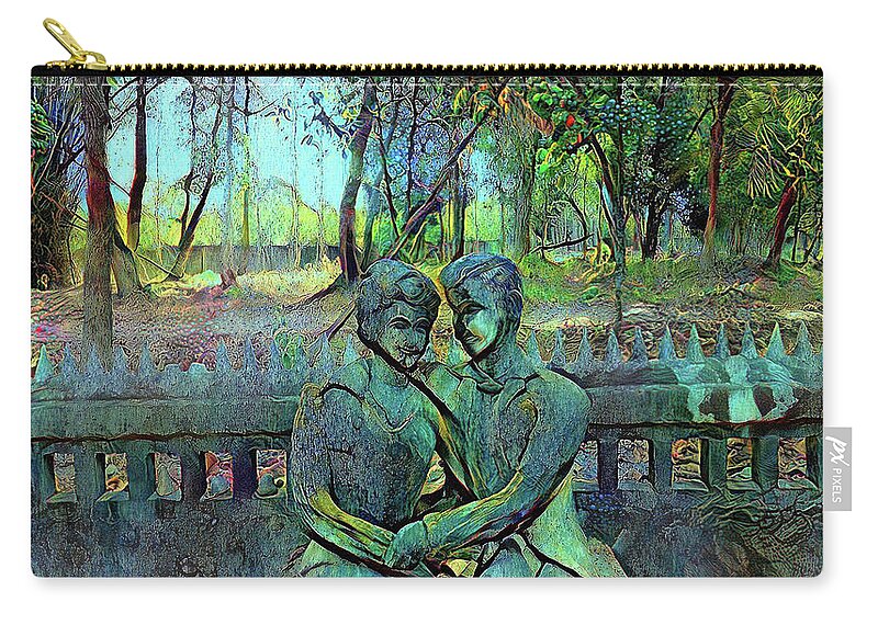 *db Zip Pouch featuring the digital art Lovers for ever by Jeremy Holton