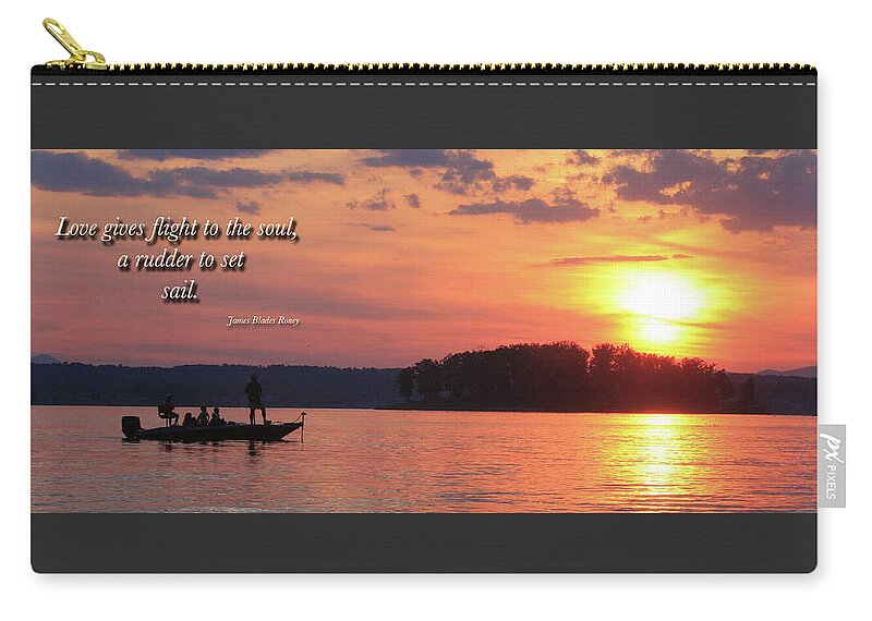 Love Quotes Zip Pouch featuring the photograph Love's Flight by The James Roney Collection