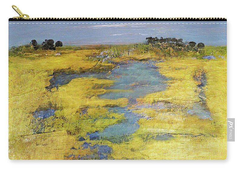 Abstract Zip Pouch featuring the painting Low Country Glow by Sharon Williams Eng
