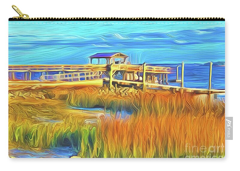 Landscape Zip Pouch featuring the digital art Low Country by Michael Stothard