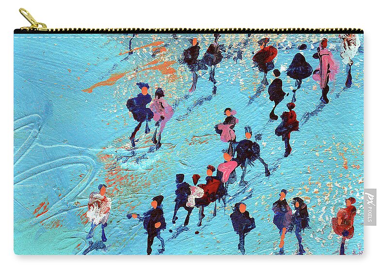 Print Zip Pouch featuring the painting Low Tide Walk by Neil McBride
