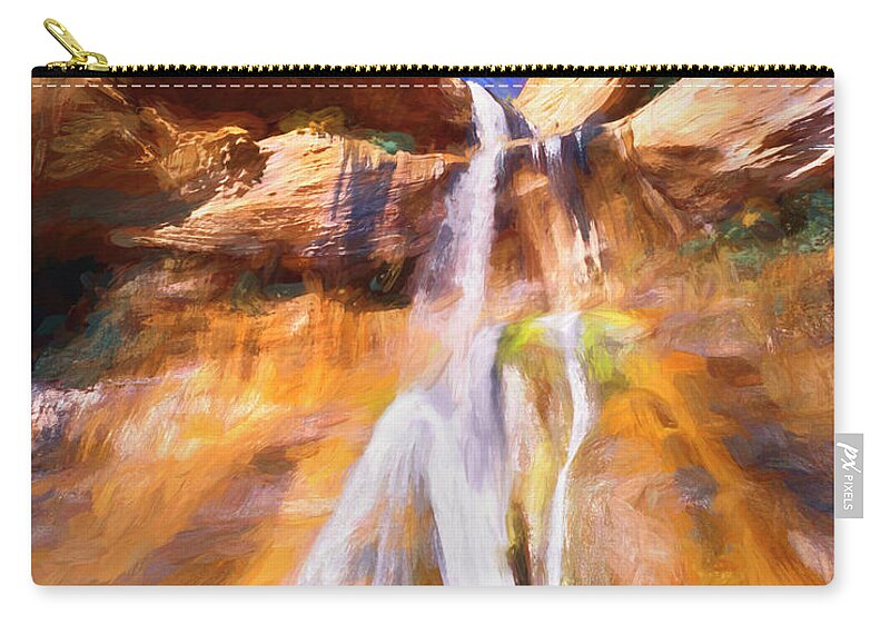 Lower Calf Creek Falls Zip Pouch featuring the photograph Lower Calf Creek Falls Utah X101 by Rich Franco
