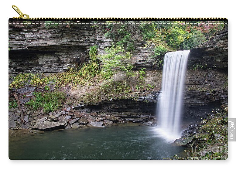 Greeter Falls Carry-all Pouch featuring the photograph Lower Greeter Falls 10 by Phil Perkins