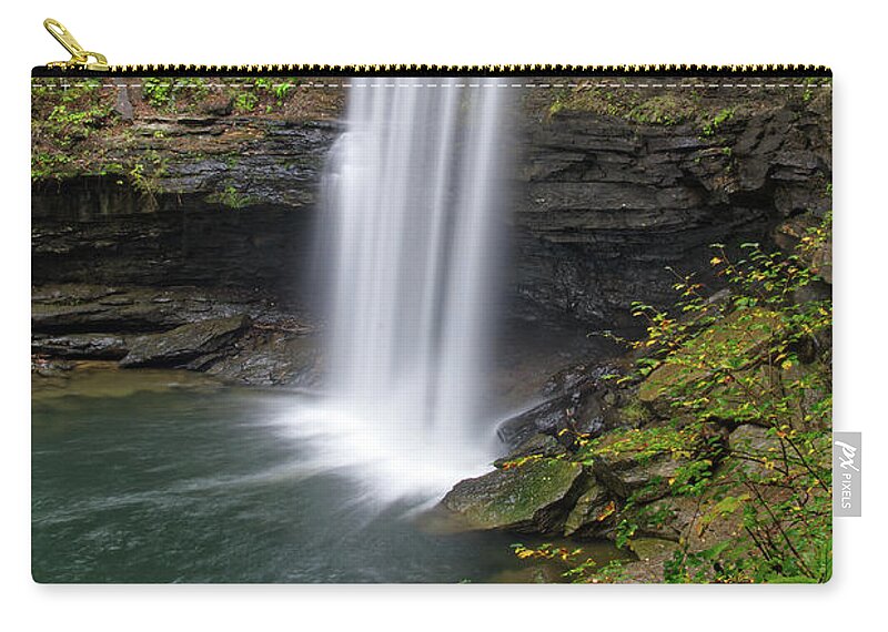 Greeter Falls Carry-all Pouch featuring the photograph Lower Greeter Falls 11 by Phil Perkins