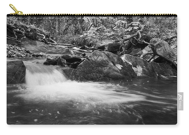 Black And White Carry-all Pouch featuring the photograph Ludon Valley Pool by Bear Humphreys