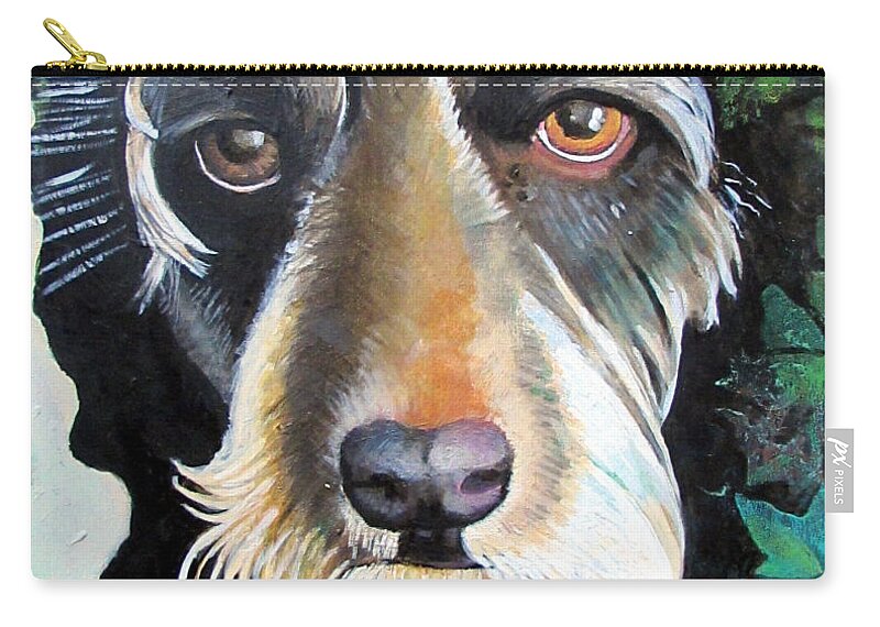 Dog Zip Pouch featuring the painting Luigi by Delight Worthyn