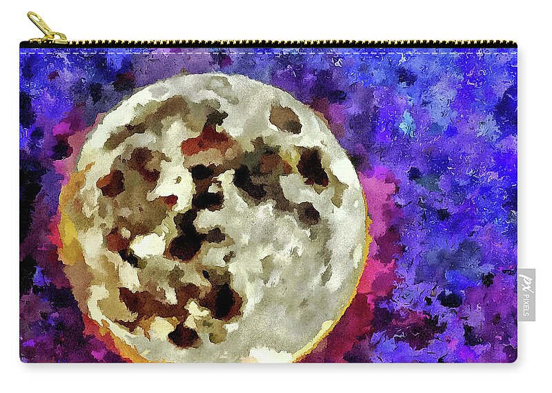 Luna Carry-all Pouch featuring the mixed media Luna by Christopher Reed