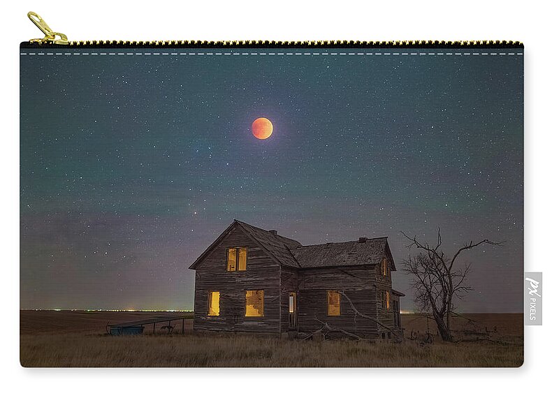 Lunar Eclipse Zip Pouch featuring the photograph Lunar Eclipse Party by Darren White