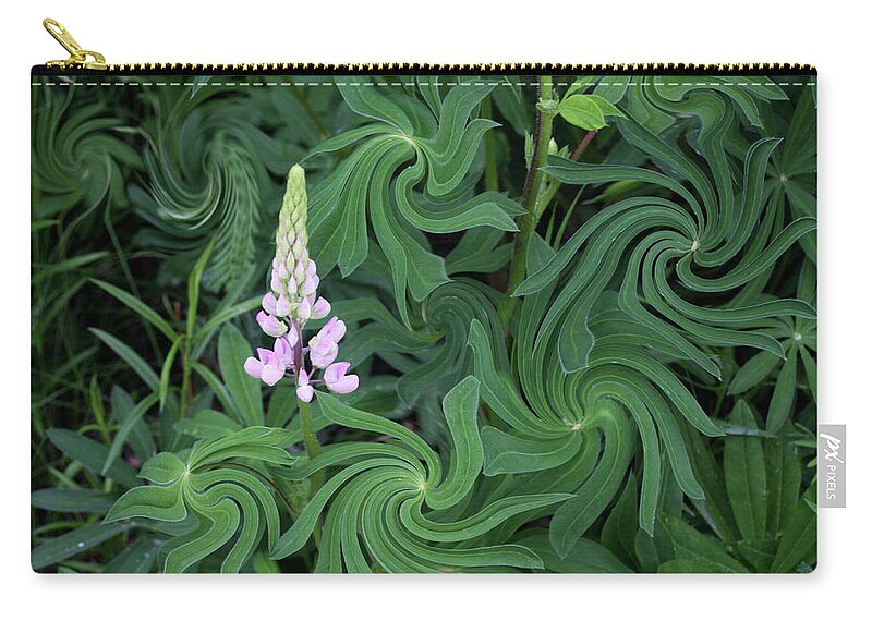 Lupine Zip Pouch featuring the photograph Lupine Pinwheel by Wayne King