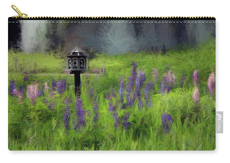 Wind Zip Pouch featuring the photograph Lupine Wind in a Birds Paradise by Wayne King