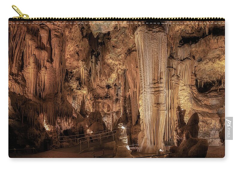 Luray Caverns Zip Pouch featuring the photograph Luray Caverns - A Giant in Giant's Hall by Susan Rissi Tregoning