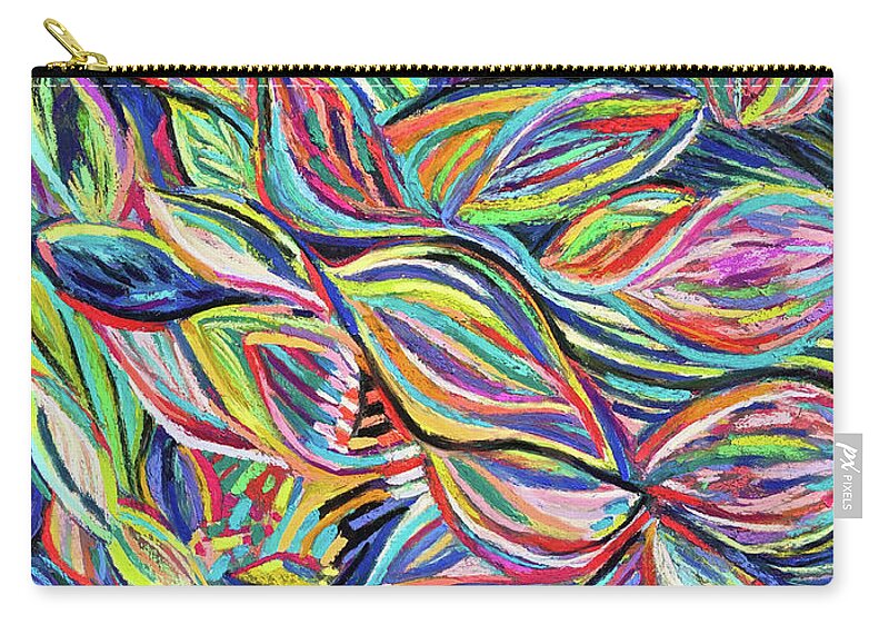 Verdant Zip Pouch featuring the painting Lush by Polly Castor