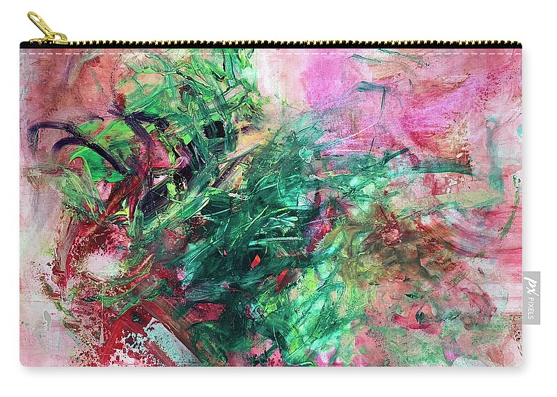 Abstract Art Zip Pouch featuring the painting Lusted Venom by Rodney Frederickson