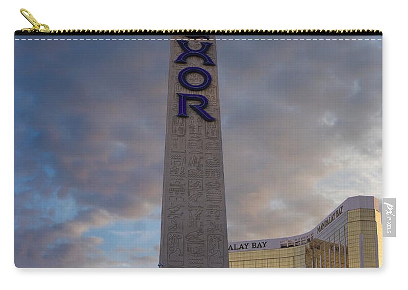 Obelisk Zip Pouch featuring the photograph Luxor Obelisk Vegas by Chris Smith