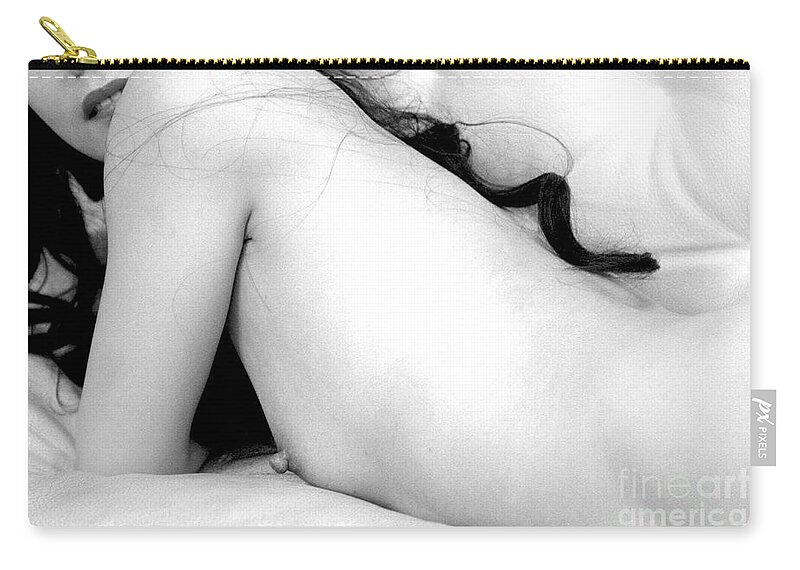 Lying Zip Pouch featuring the photograph Lying in bed by Worldwide Photography