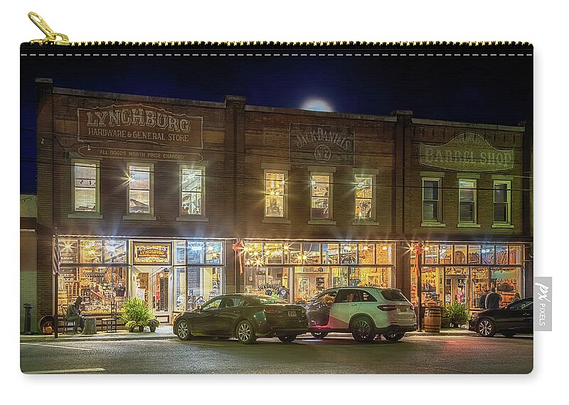 Lynchburg Hardware And General Store Zip Pouch featuring the photograph Lynchburg Hardware and General Store by Susan Rissi Tregoning