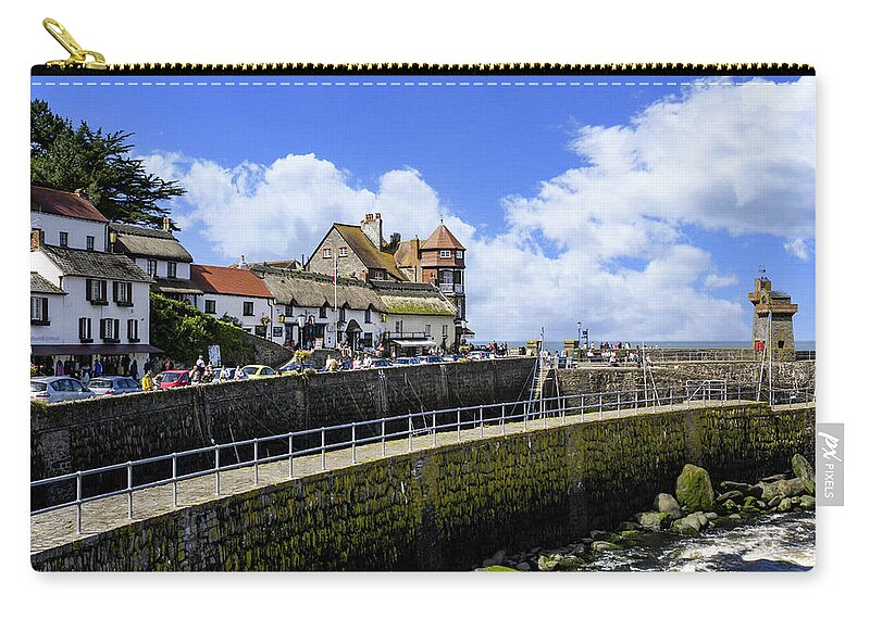 Britain Zip Pouch featuring the photograph Lynmouth coastal town, Devon, UK by Chris Smith