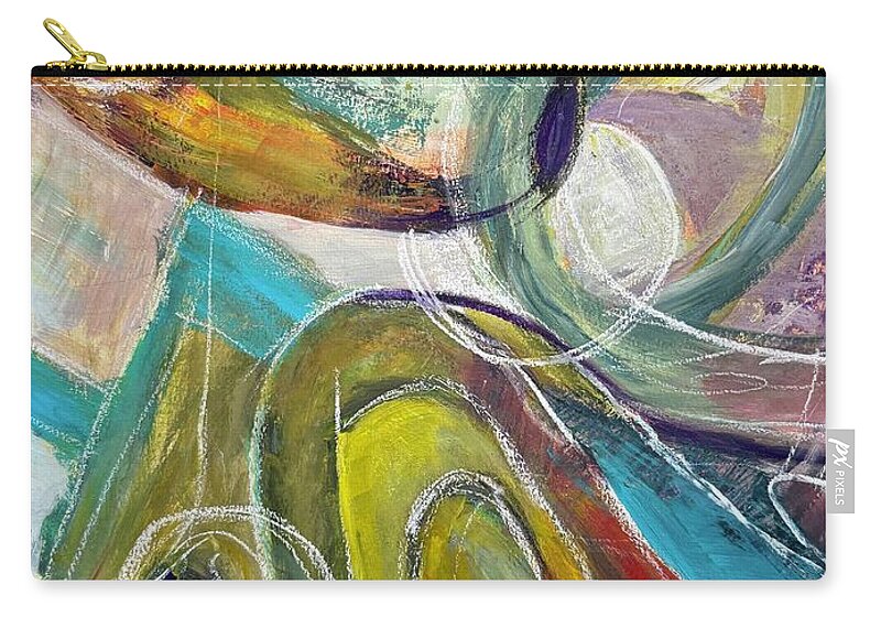  Zip Pouch featuring the mixed media Lyrical Tale 1 by Val Zee McCune