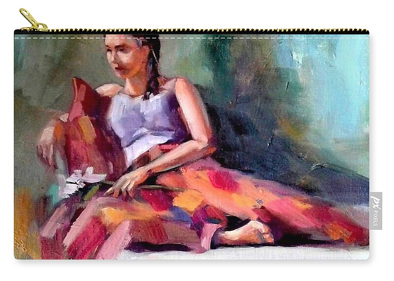 Impressionist Zip Pouch featuring the painting MA4-Massoud Ahmed by Massoud Ahmed