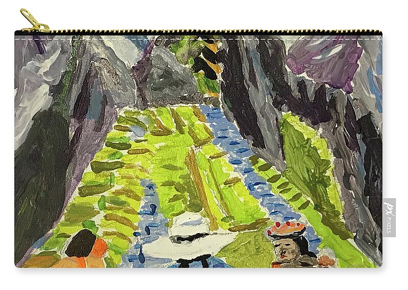  Carry-all Pouch featuring the painting Machu Pichu journey by John Macarthur