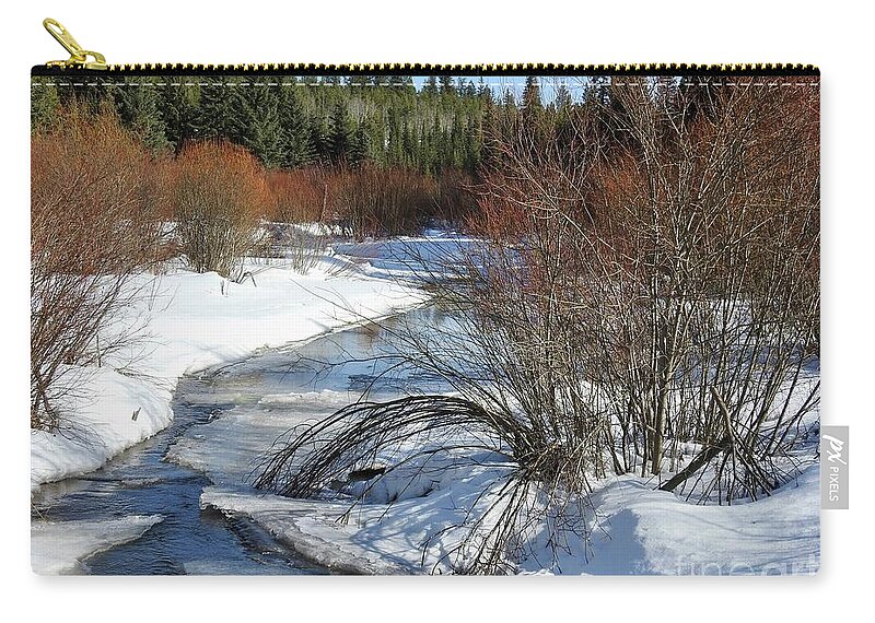 Creek Zip Pouch featuring the photograph Mackin Creek in March by Nicola Finch