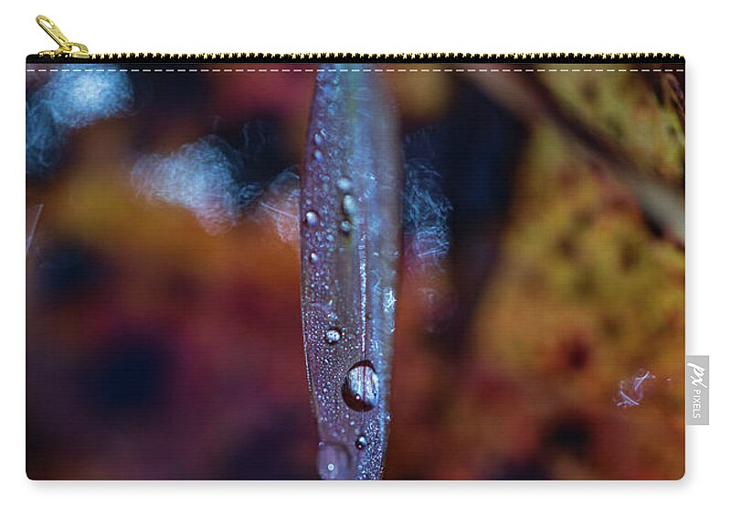 Fall Carry-all Pouch featuring the photograph Macro Photography - Autumn Water Drops by Amelia Pearn