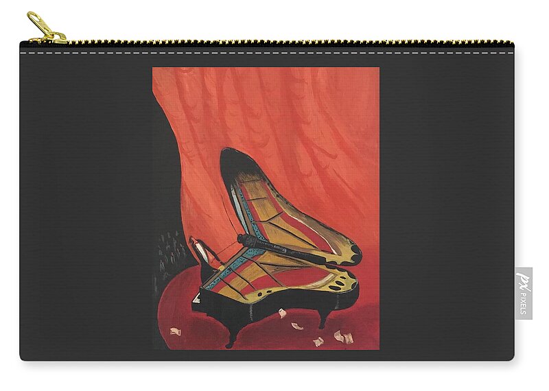  Zip Pouch featuring the painting Mad Pianist by Charles Young