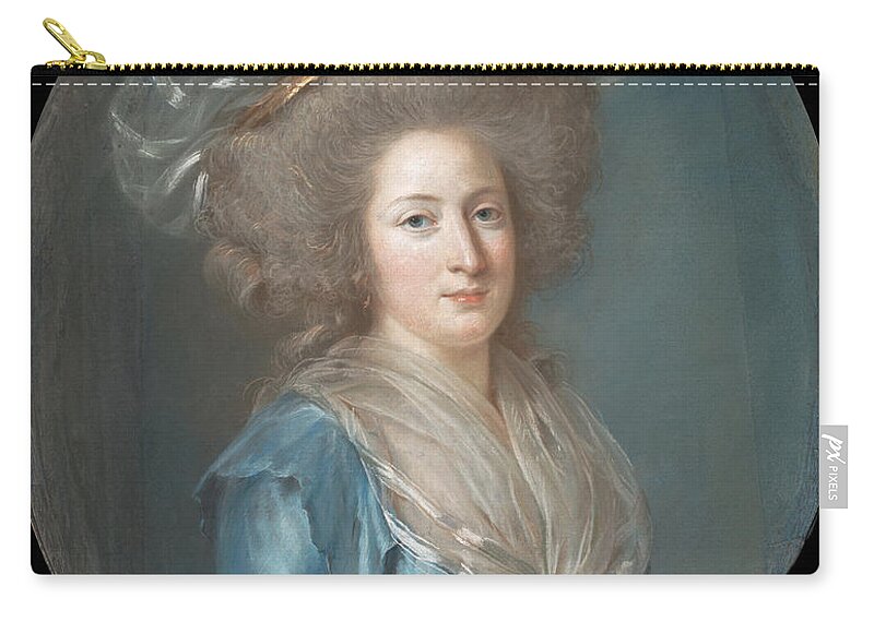 Adelaide Labille-guiard Zip Pouch featuring the drawing Madame Elisabeth de France by Adelaide Labille-Guiard